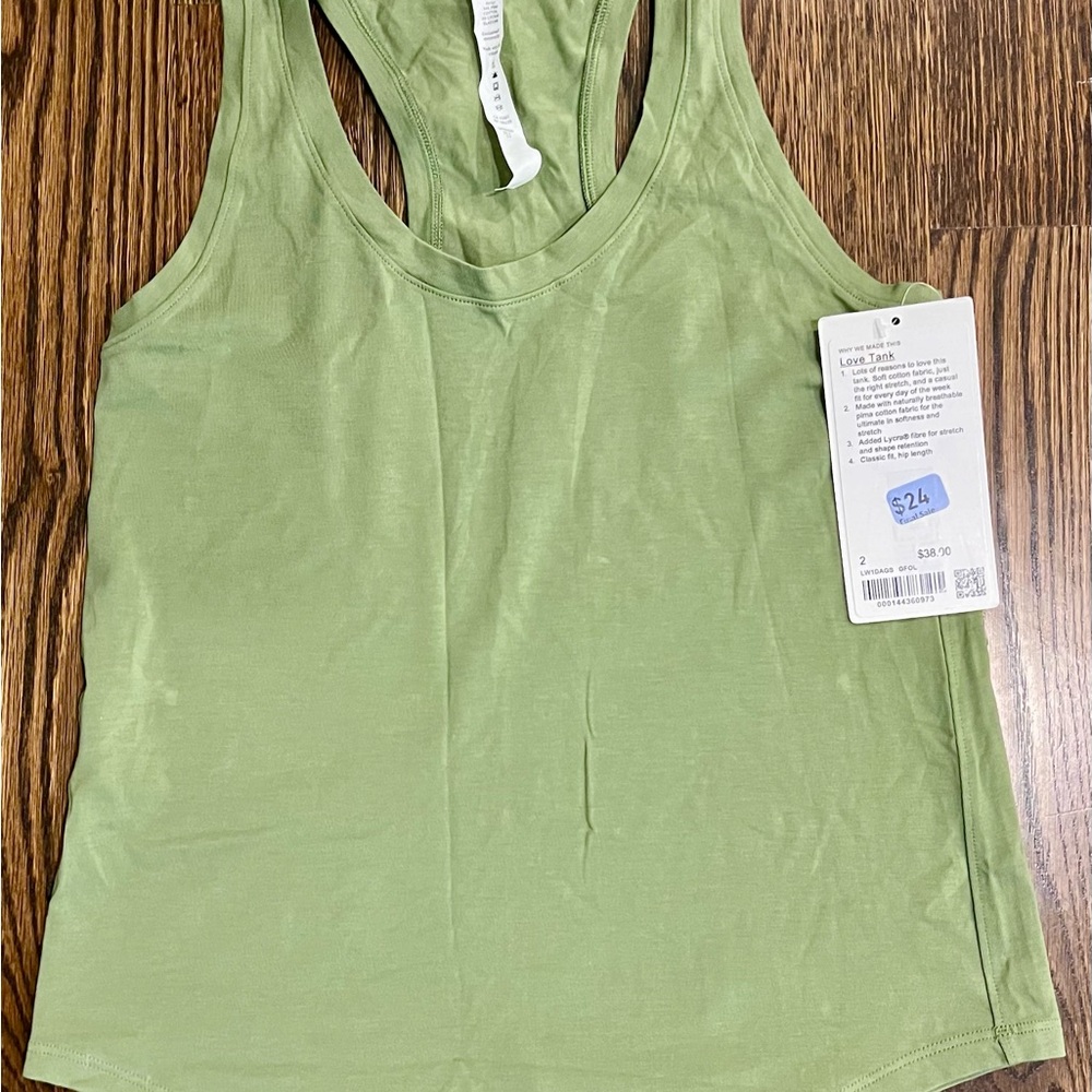 lululemon athletica Light Green Love Tank